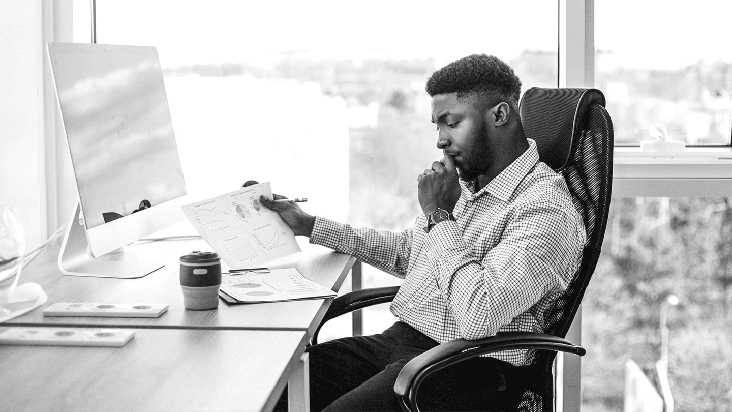 Man looking at computer