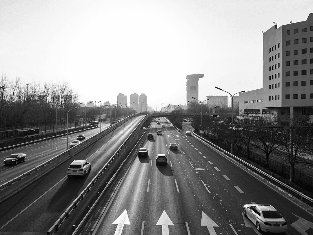 Cars driving on a highway